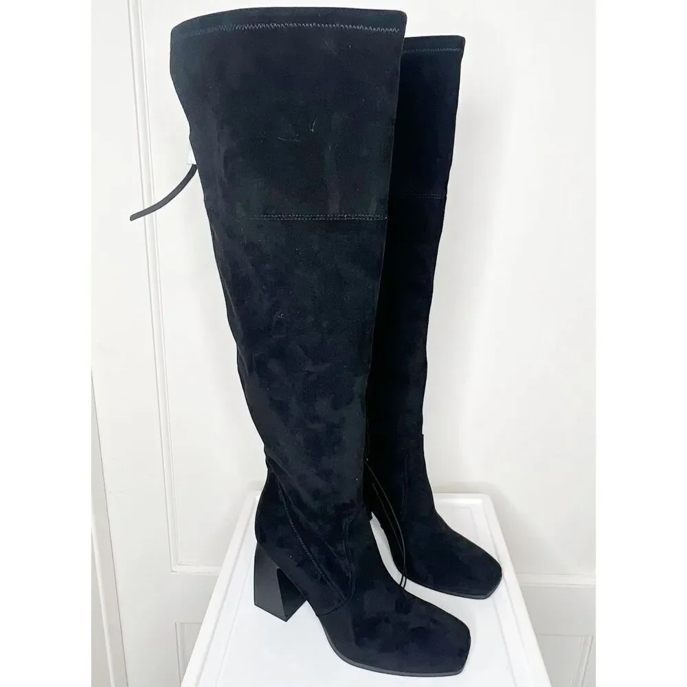 Forever 21 Wide Fit Over The knee Faux Suede Boots New Size 7W